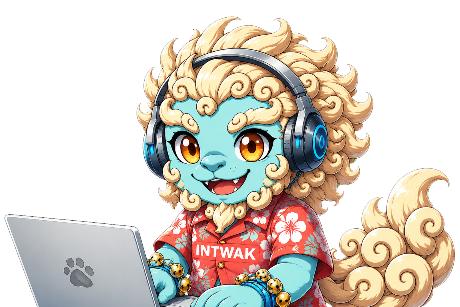 INTWAK公式マスコット リンク君 パソコン操作