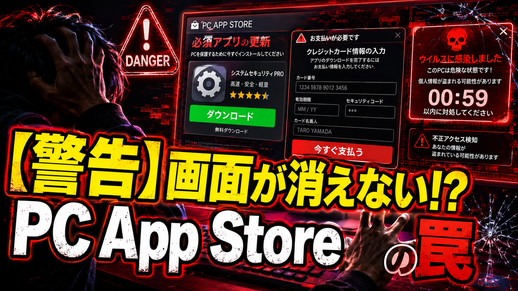 【警告】PC App Storeの画面占拠ウイルスの手口と対策